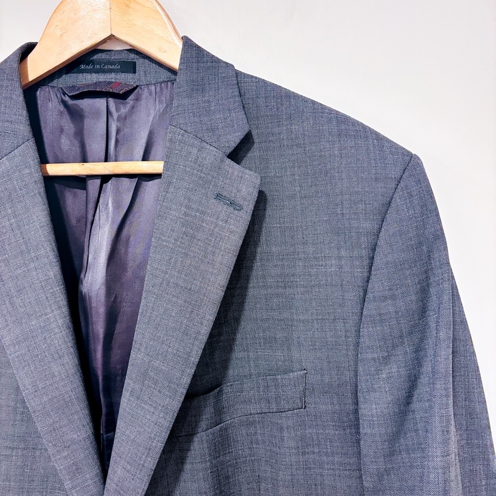 RALPH LAUREN Grey Wool Blazer Tailored Classic Business Casual | 44R * - Picture 6 of 9